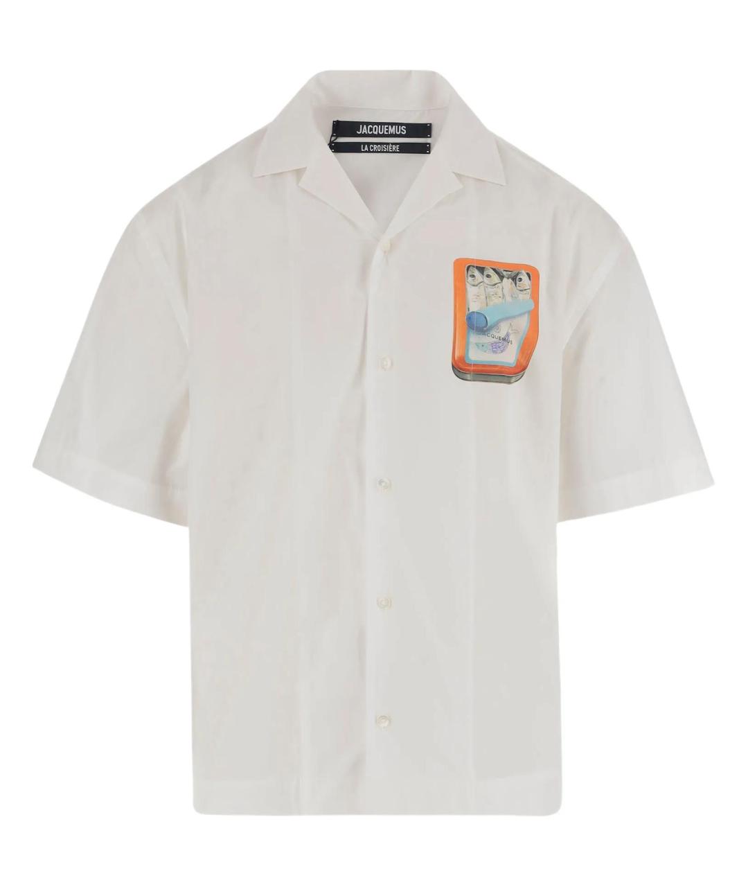 JACQUEMUS Белая хлопковая кэжуал рубашка, фото 1