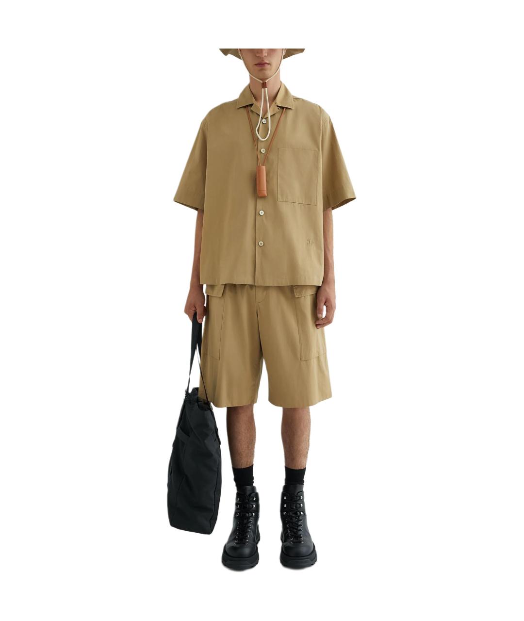 JIL SANDER Бежевая хлопковая кэжуал рубашка, фото 2