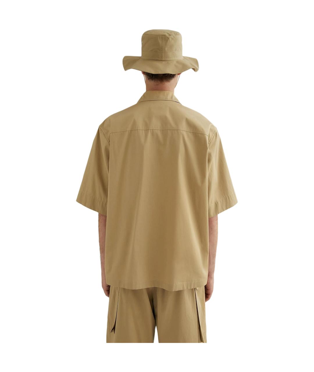 JIL SANDER Бежевая хлопковая кэжуал рубашка, фото 3