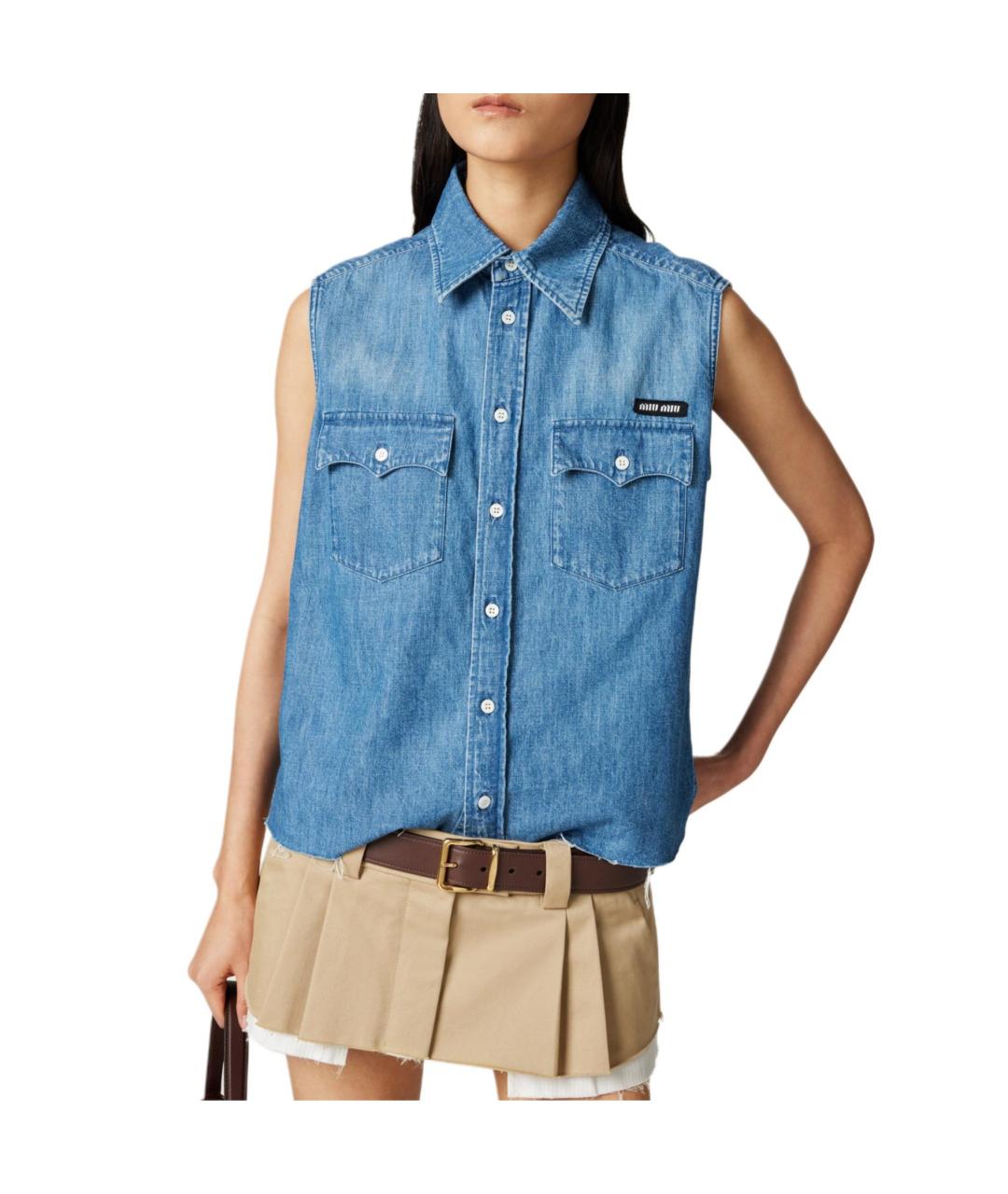 MIU MIU Синяя рубашка, фото 2
