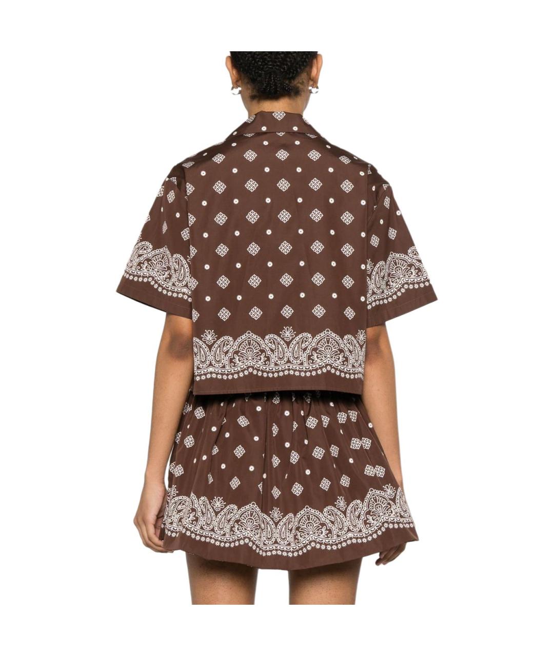 MIU MIU Коричневая хлопковая рубашка, фото 4