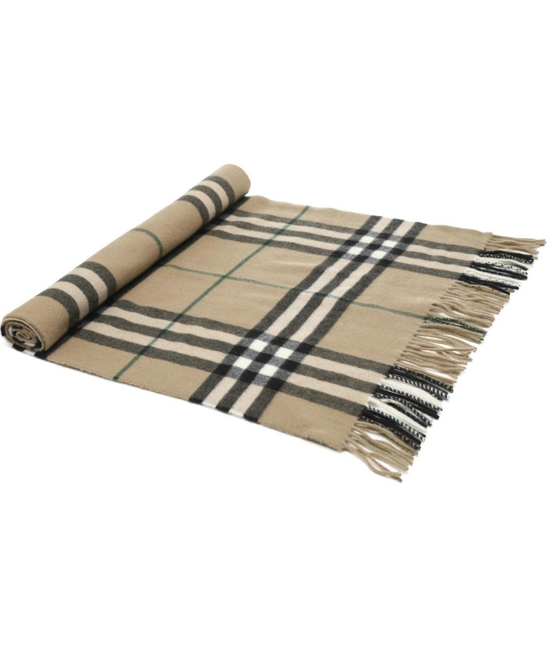 BURBERRY Бежевый кашемировый шарф, фото 3