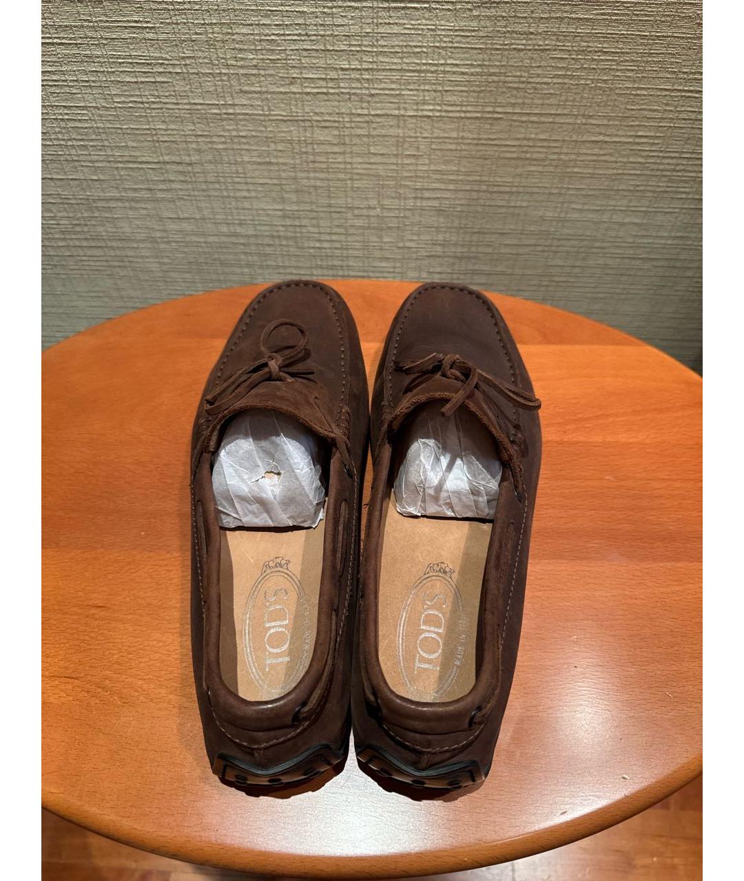 TOD'S Коричневые замшевые мокасины, фото 3