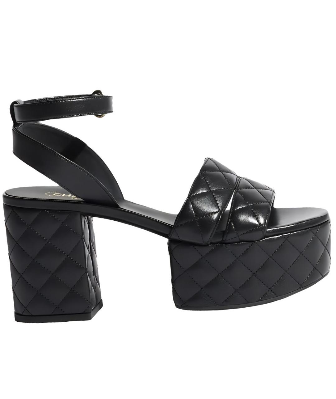 CHANEL Черные босоножки, фото 1