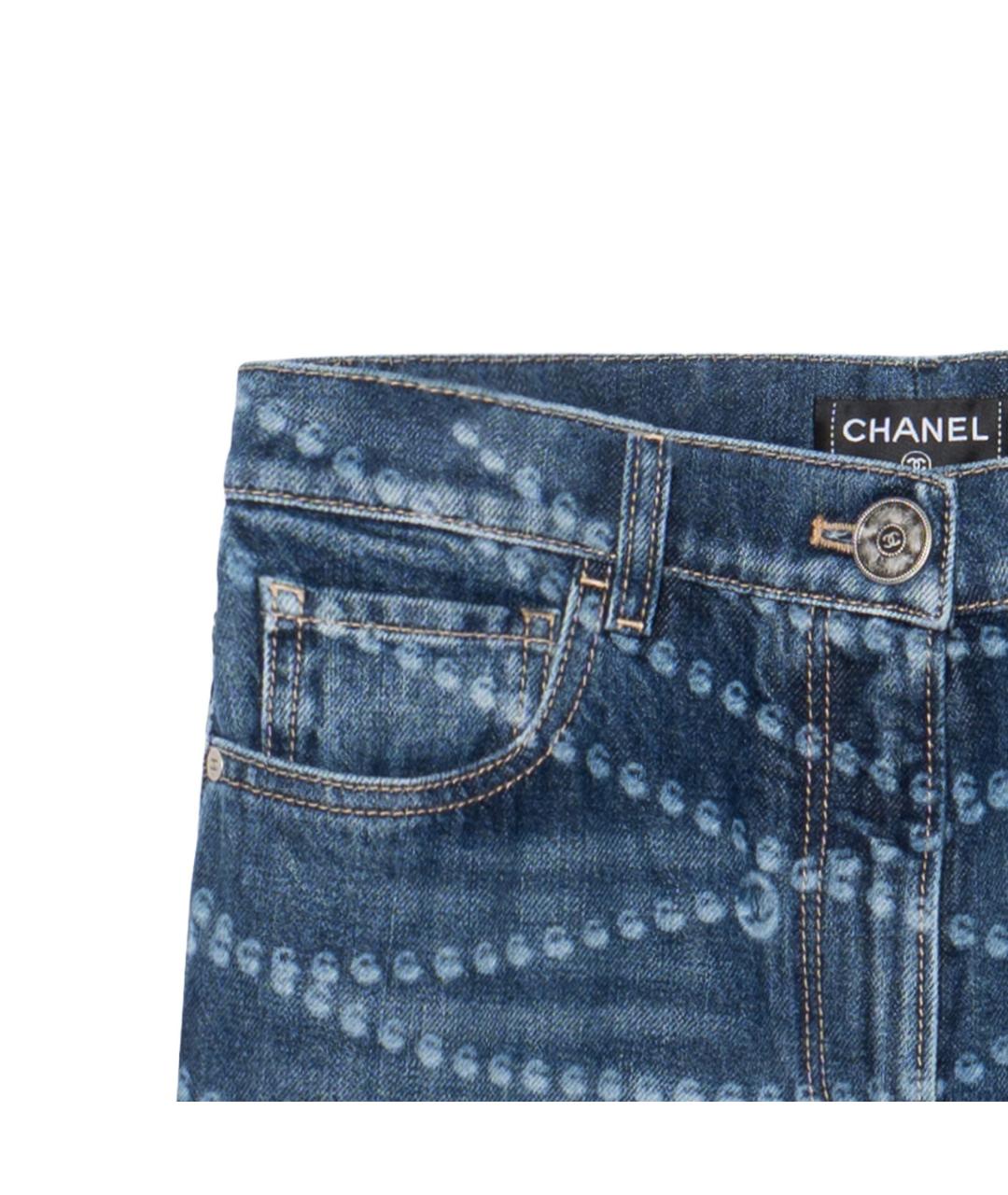 CHANEL Синие хлопковые прямые джинсы, фото 6