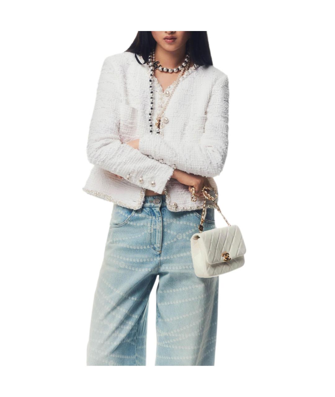 CHANEL Синие хлопковые прямые джинсы, фото 4