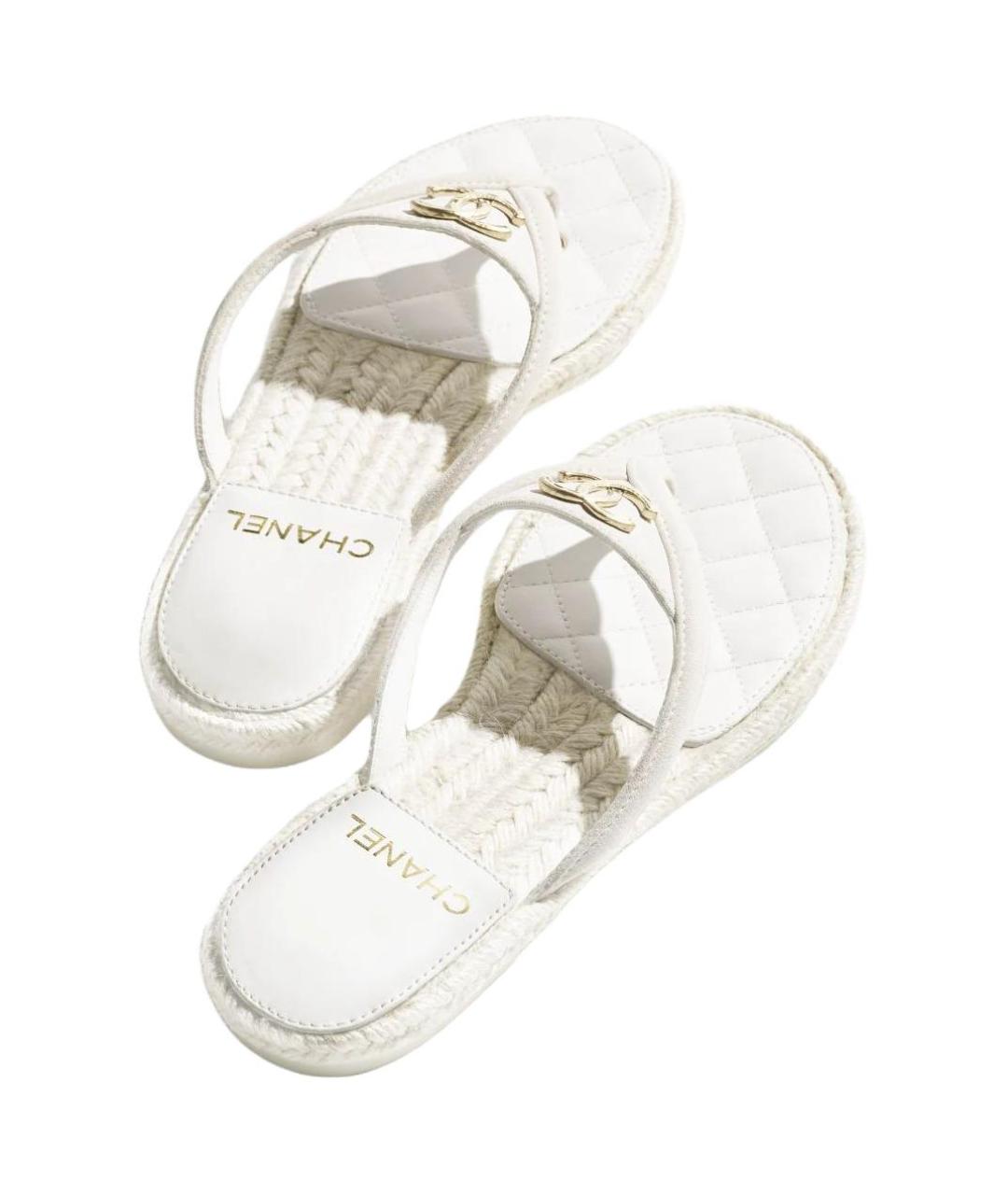 CHANEL Белые шлепанцы, фото 4