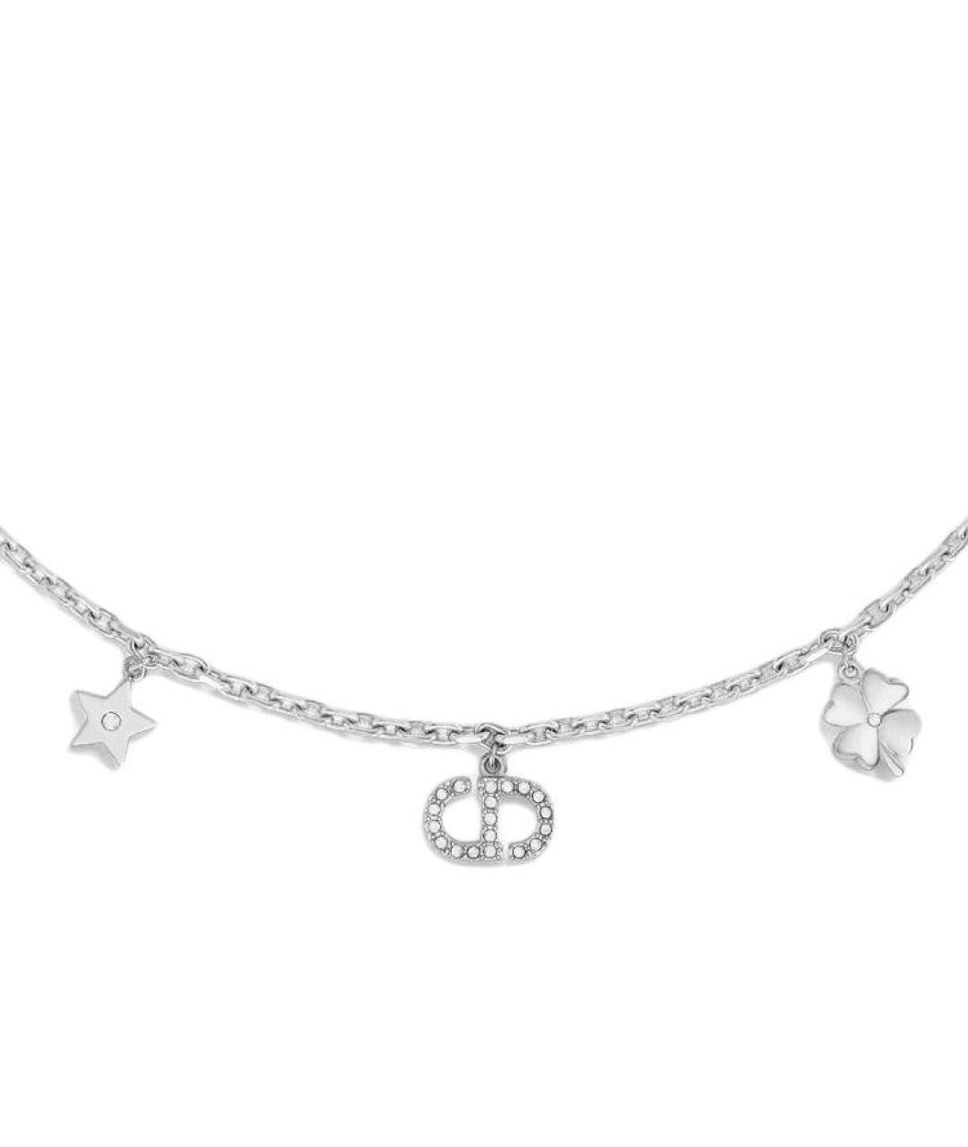 CHRISTIAN DIOR Серебряное металлическое колье, фото 2