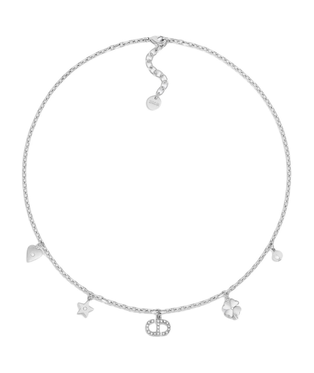 CHRISTIAN DIOR Серебряное металлическое колье, фото 1