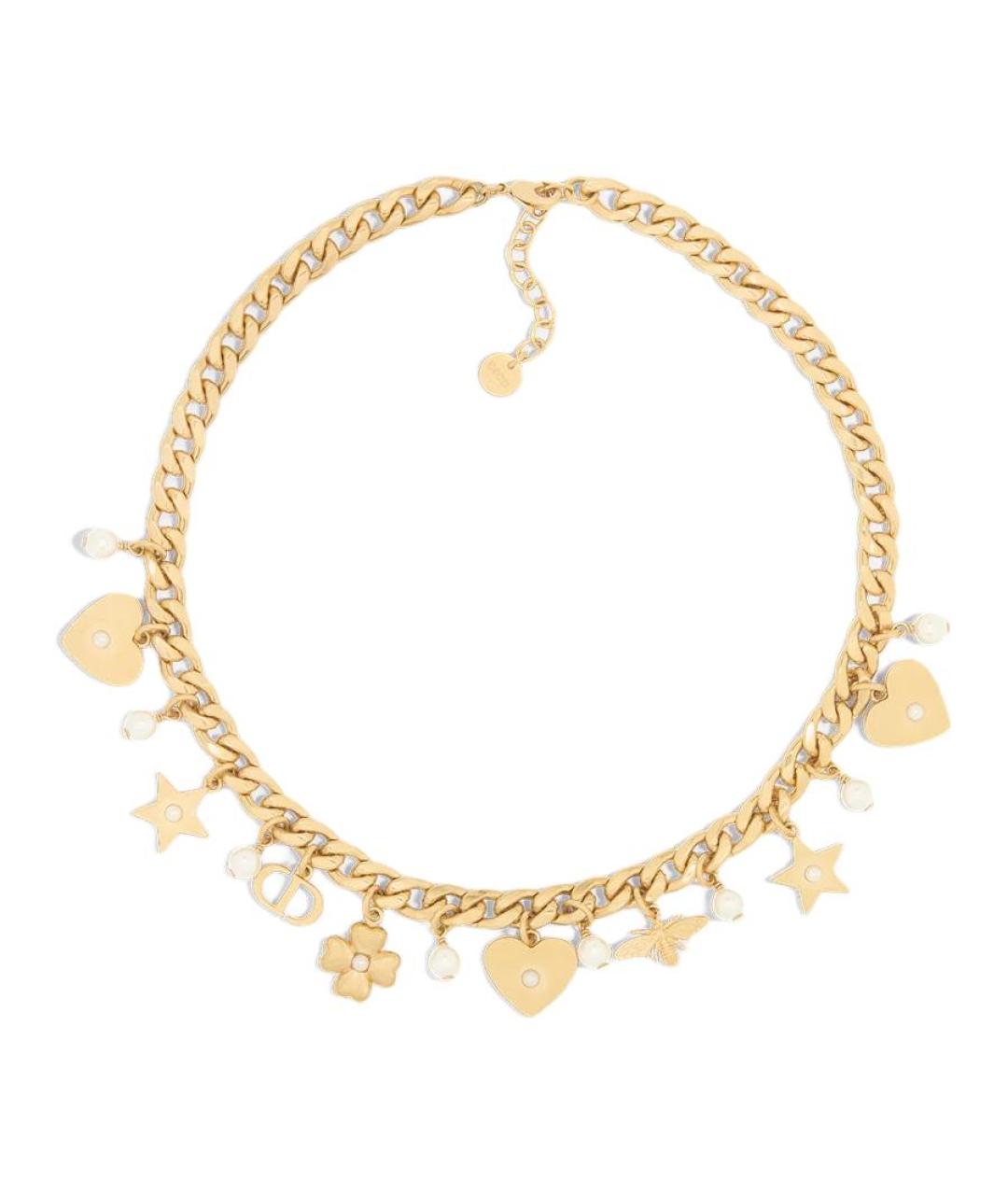 CHRISTIAN DIOR Золотое металлическое колье, фото 1