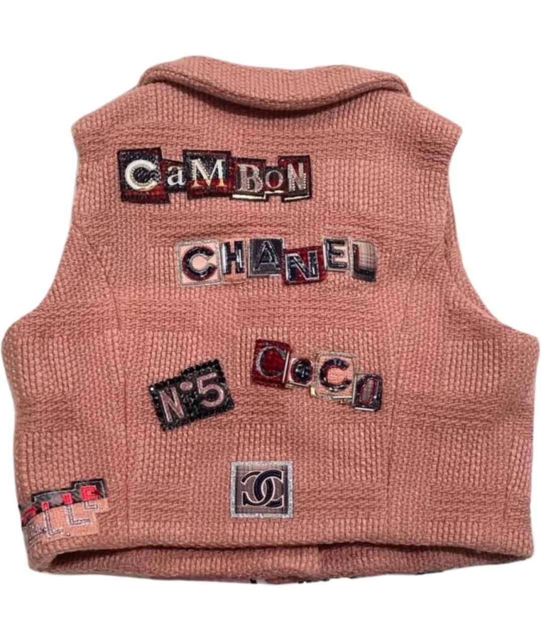 CHANEL Розовая шерстяная жилетка, фото 2