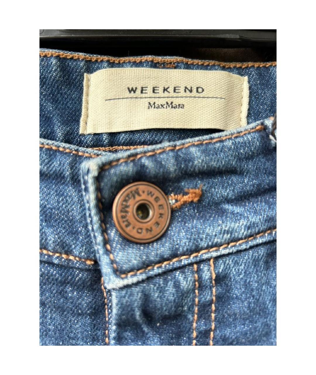 WEEKEND MAX MARA Синие хлопковые прямые джинсы, фото 2