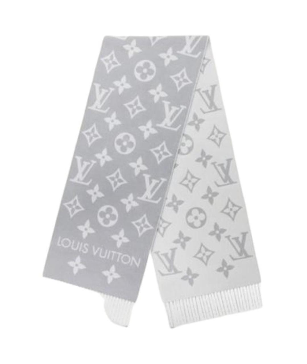 LOUIS VUITTON Серый шерстяной шарф, фото 1