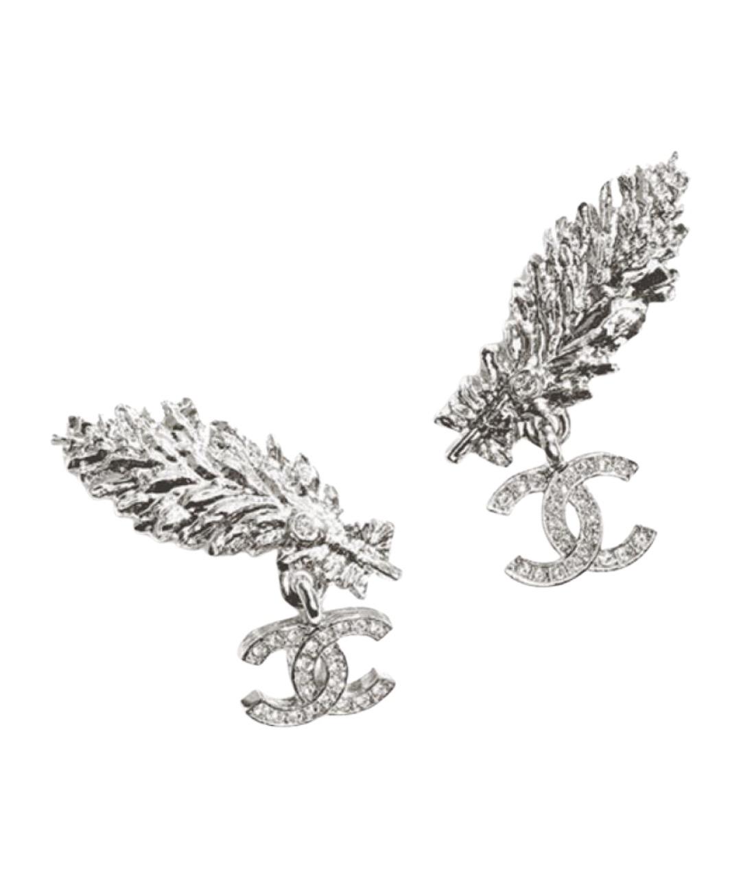 CHANEL Серебряные металлические серьги, фото 1