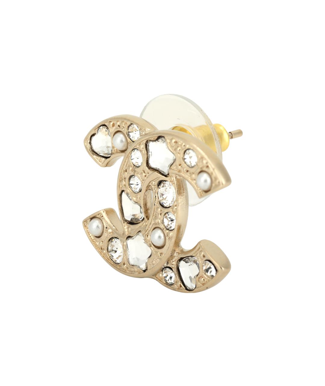 CHANEL Золотые металлические серьги, фото 2