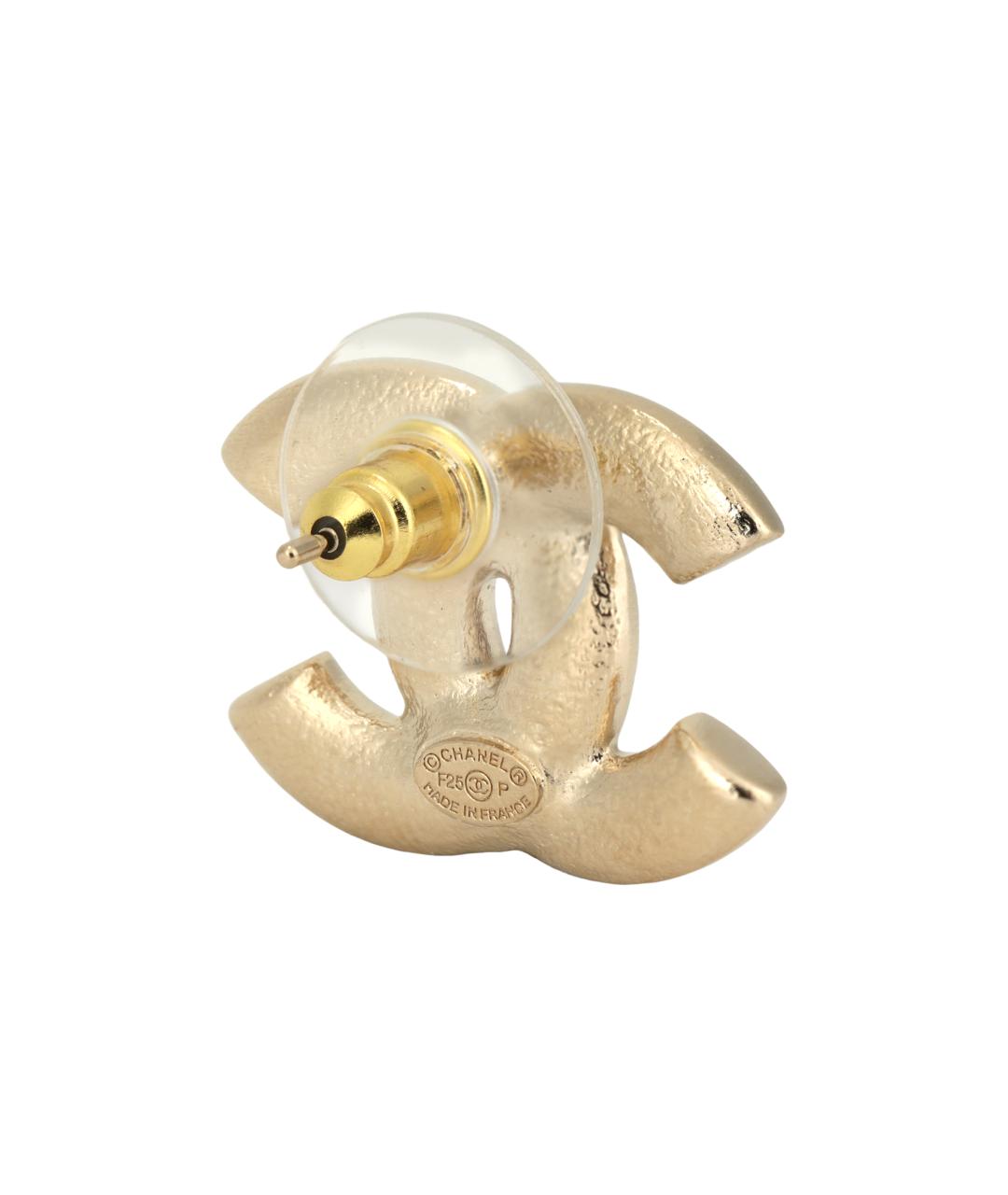 CHANEL Золотые металлические серьги, фото 3