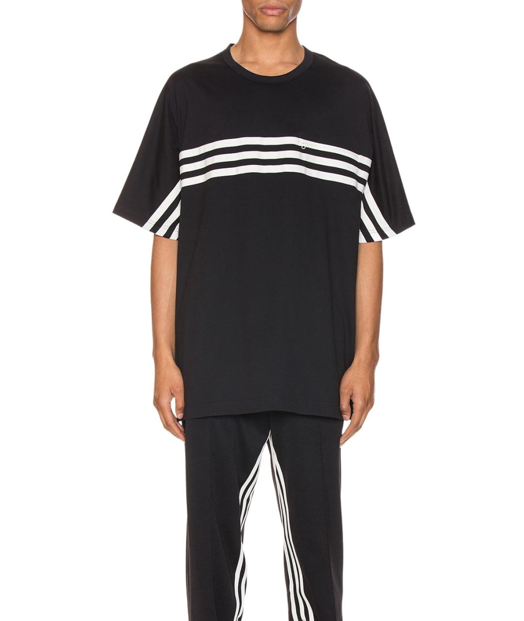 Y-3 Черная хлопковая футболка, фото 3