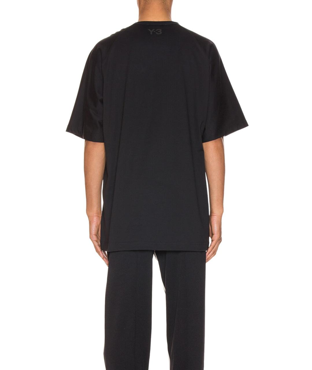 Y-3 Черная хлопковая футболка, фото 2