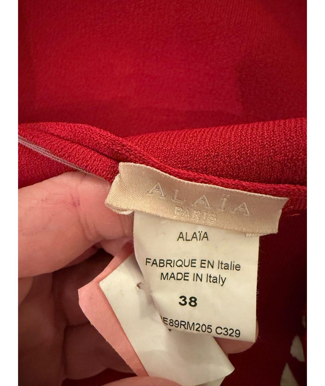 ALAIA Красное вискозное повседневное платье, фото 3