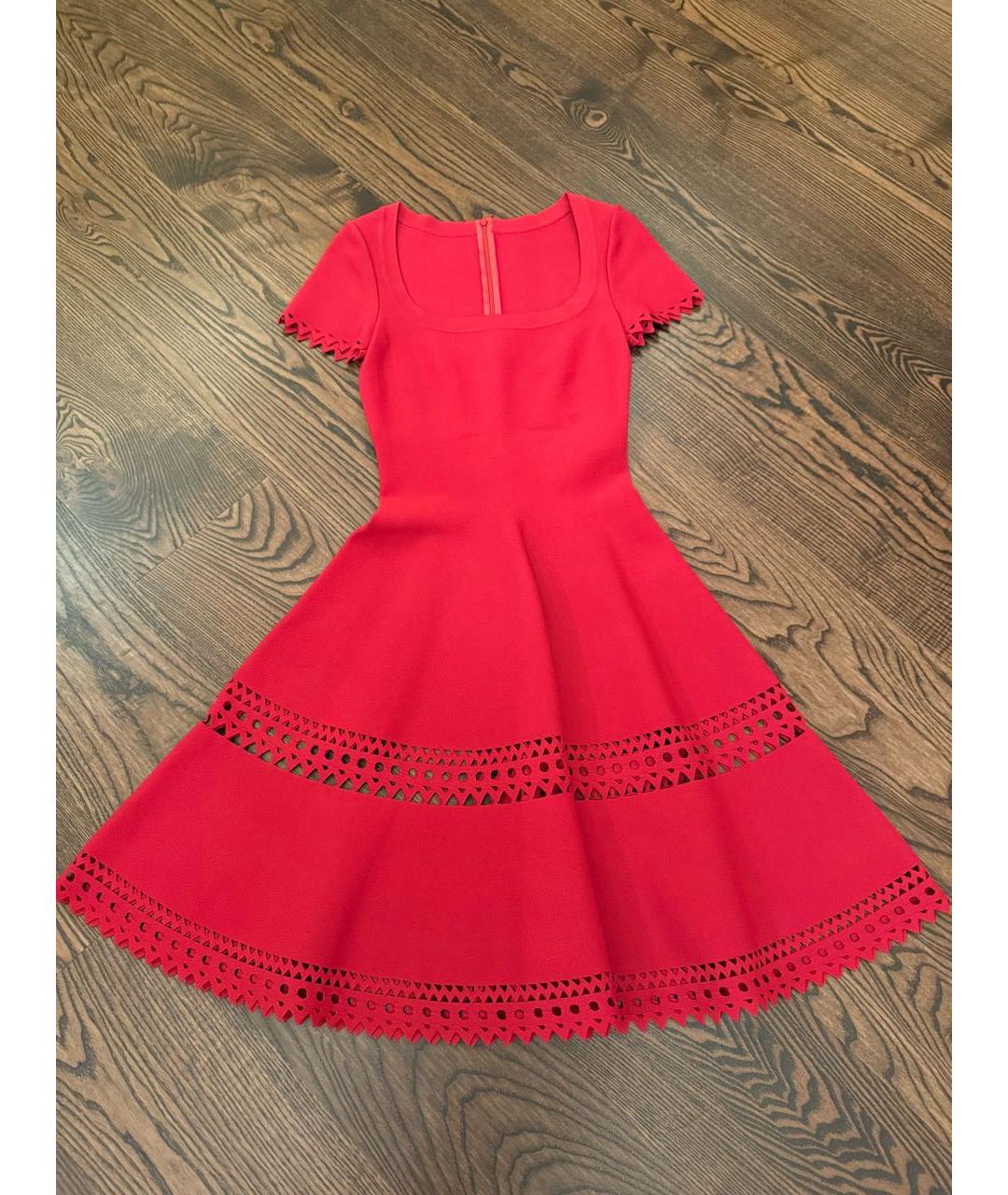 ALAIA Красное вискозное повседневное платье, фото 9