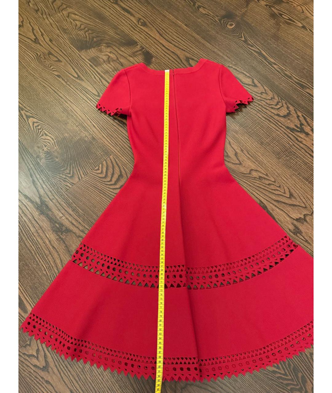 ALAIA Красное вискозное повседневное платье, фото 6