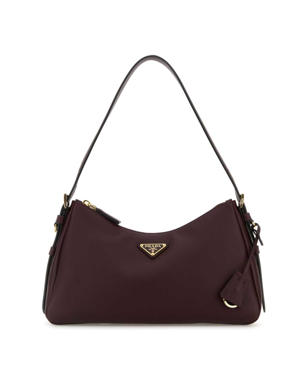 PRADA Бордовая кожаная сумка через плечо, фото 1
