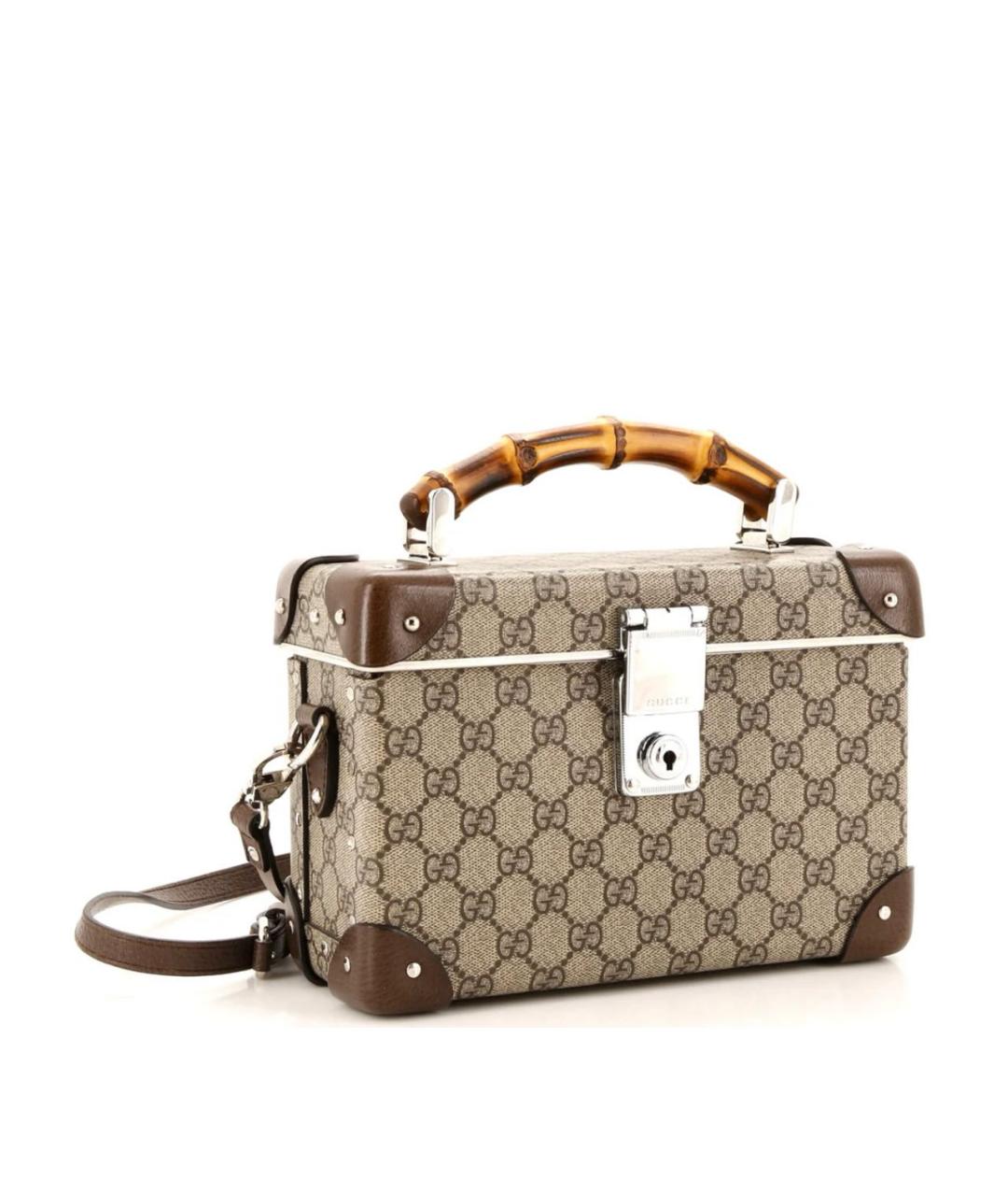 GUCCI Коричневая кожаная сумка с короткими ручками, фото 2