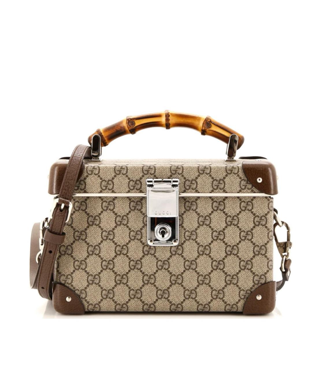 GUCCI Коричневая кожаная сумка с короткими ручками, фото 6
