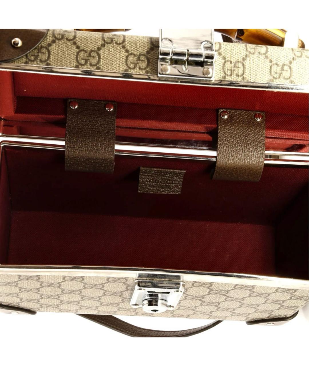 GUCCI Коричневая кожаная сумка с короткими ручками, фото 4
