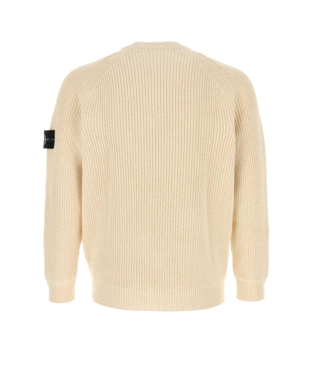 STONE ISLAND Бежевый хлопковый джемпер / свитер, фото 2