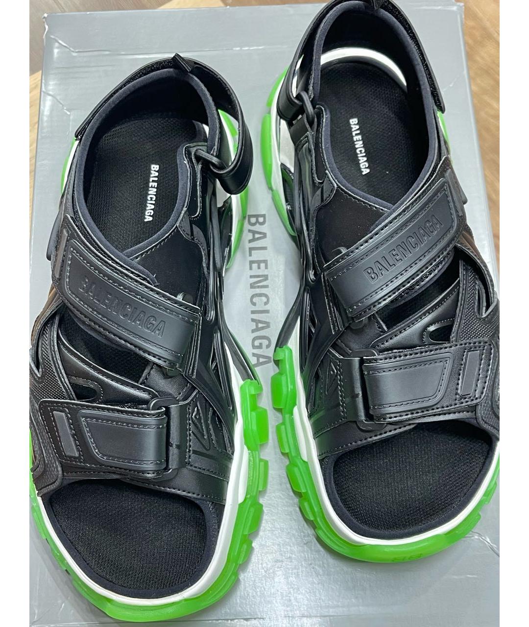 BALENCIAGA Черные кожаные сандалии, фото 2