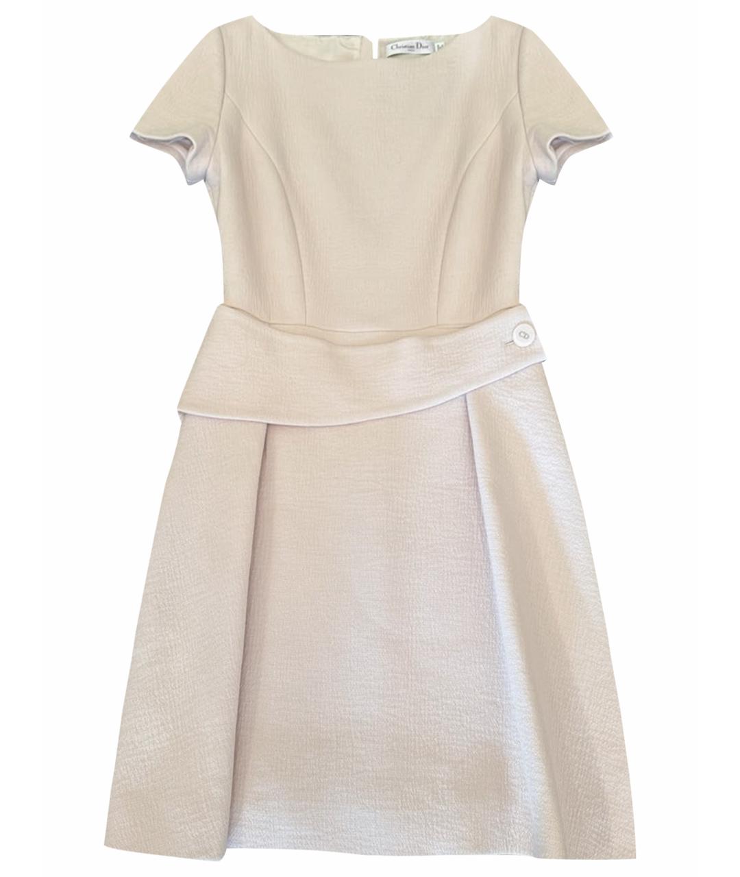 CHRISTIAN DIOR Розовое шерстяное повседневное платье, фото 1