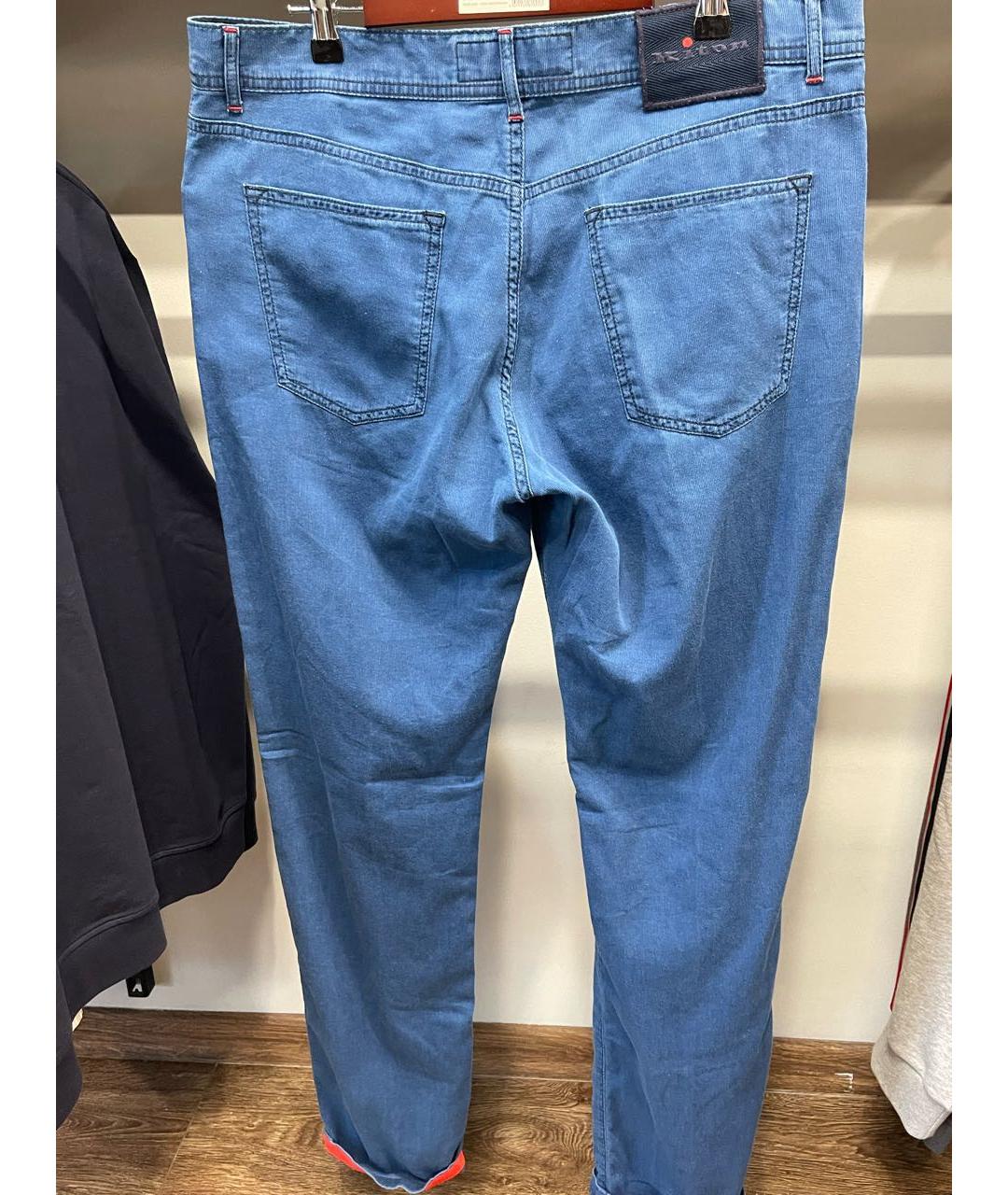 KITON Синие хлопко-эластановые джинсы, фото 2