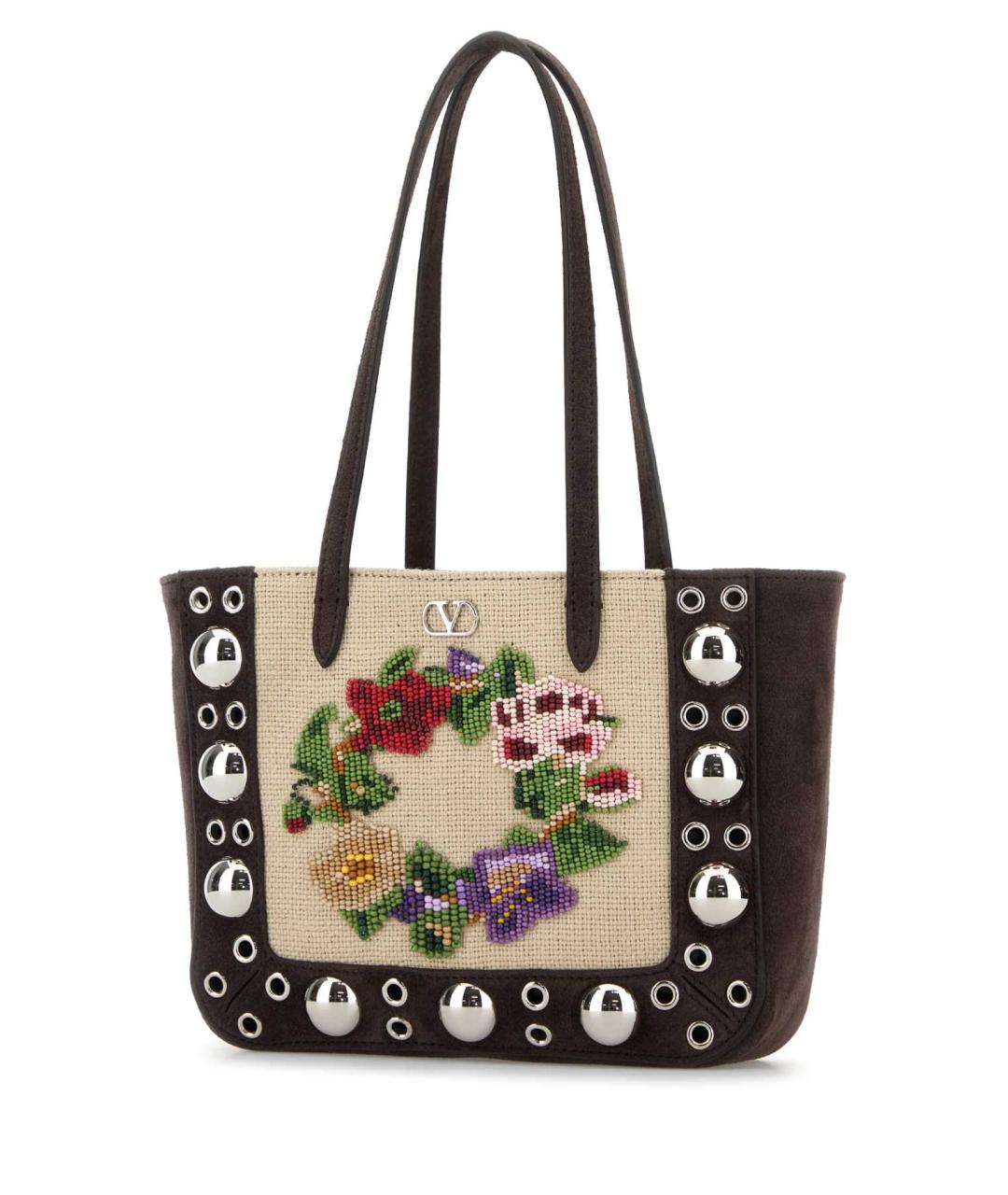 VALENTINO Коричневая замшевая сумка тоут, фото 2