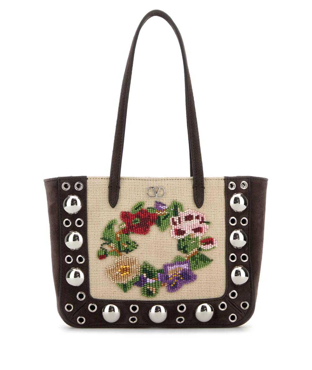 VALENTINO Коричневая замшевая сумка тоут, фото 1