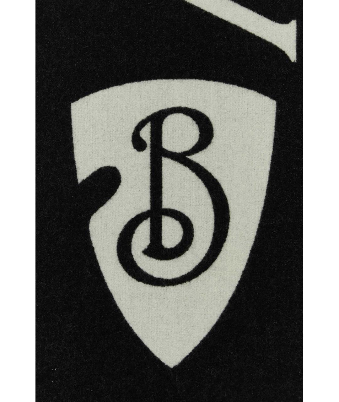 BURBERRY Черный шерстяной шарф, фото 3