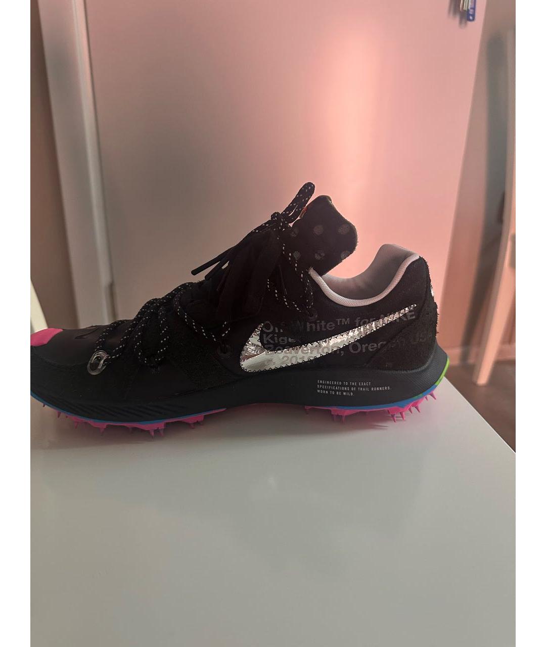 NIKE X OFF-WHITE Черные текстильные низкие кроссовки / кеды, фото 5