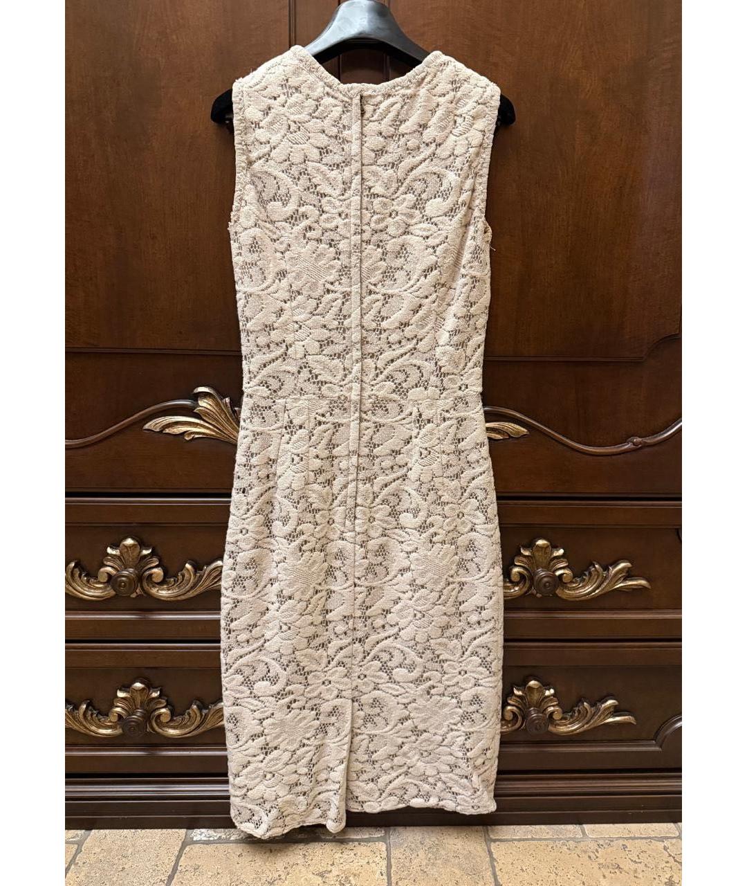 DOLCE&GABBANA Бежевое шерстяное вечернее платье, фото 2