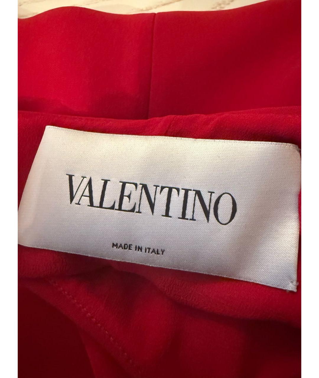 VALENTINO Красное шелковое коктейльное платье, фото 3
