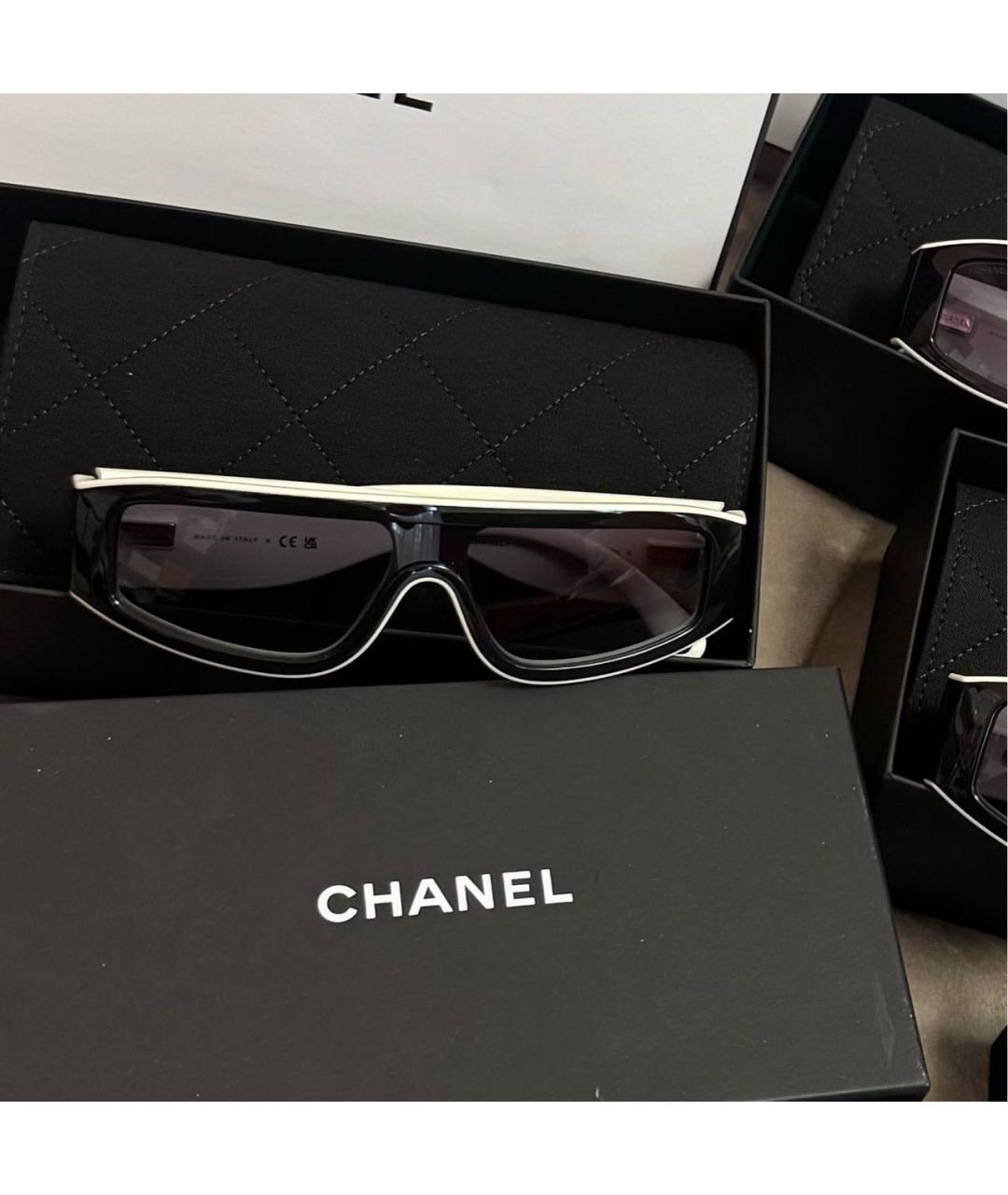 CHANEL Белые пластиковые солнцезащитные очки, фото 4
