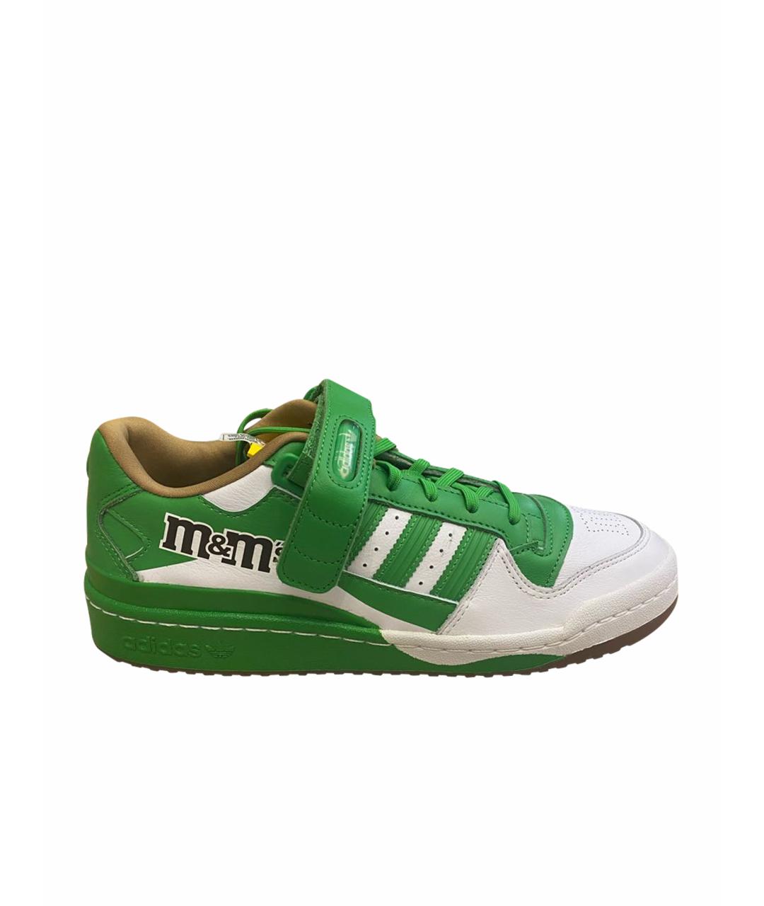 ADIDAS Зеленые кожаные низкие кроссовки / кеды, фото 1