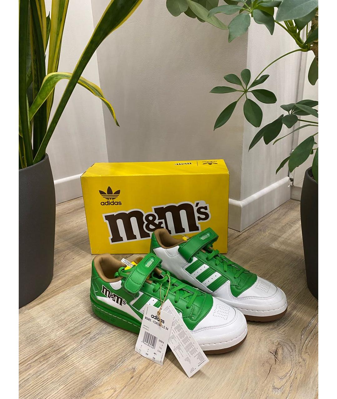 ADIDAS Зеленые кожаные низкие кроссовки / кеды, фото 5