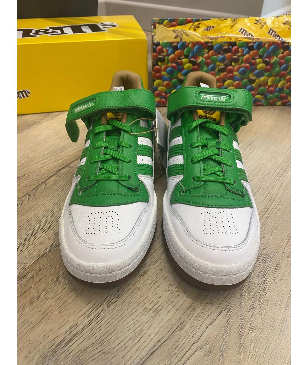 ADIDAS Зеленые кожаные низкие кроссовки / кеды, фото 2