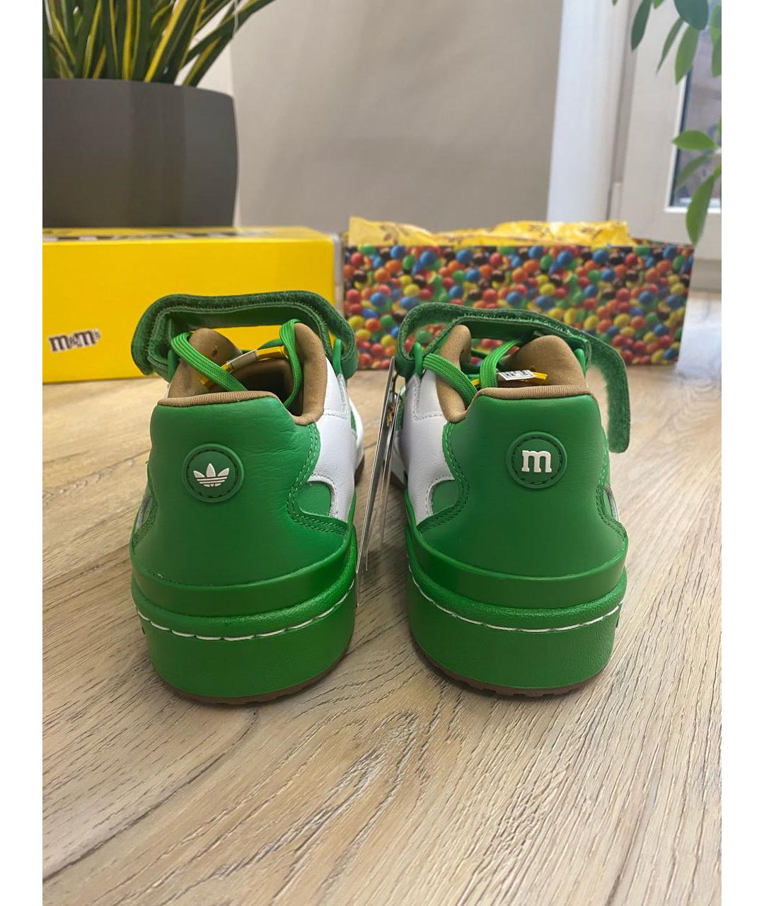 ADIDAS Зеленые кожаные низкие кроссовки / кеды, фото 4