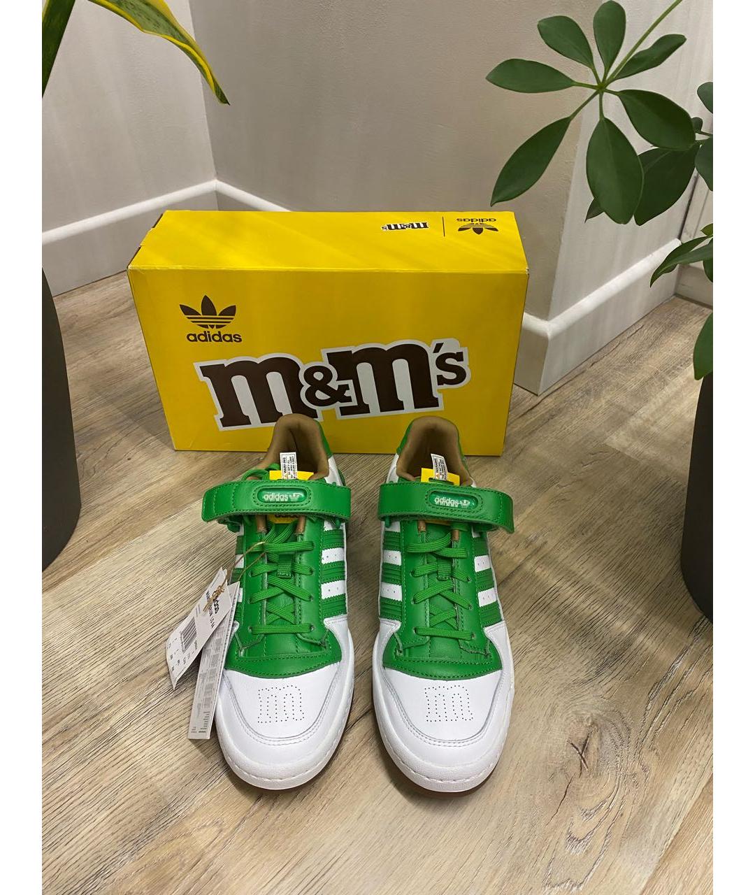 ADIDAS Зеленые кожаные низкие кроссовки / кеды, фото 6