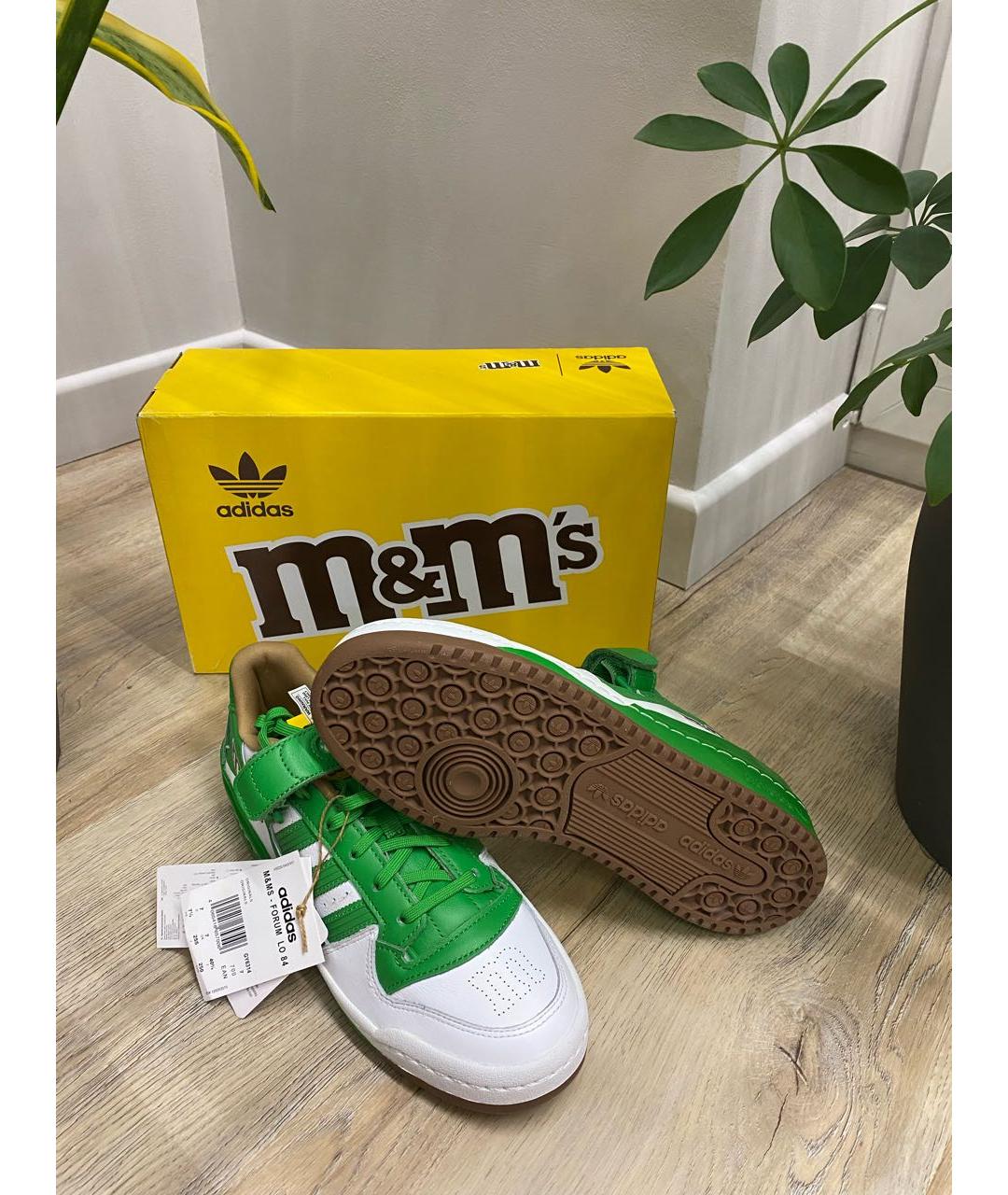 ADIDAS Зеленые кожаные низкие кроссовки / кеды, фото 8