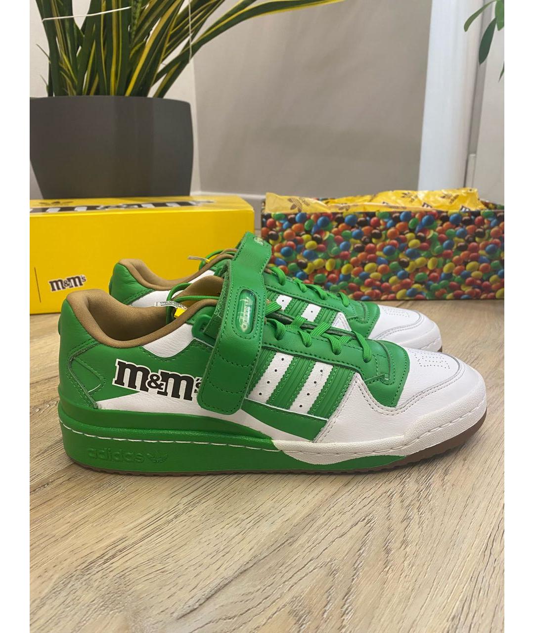 ADIDAS Зеленые кожаные низкие кроссовки / кеды, фото 9