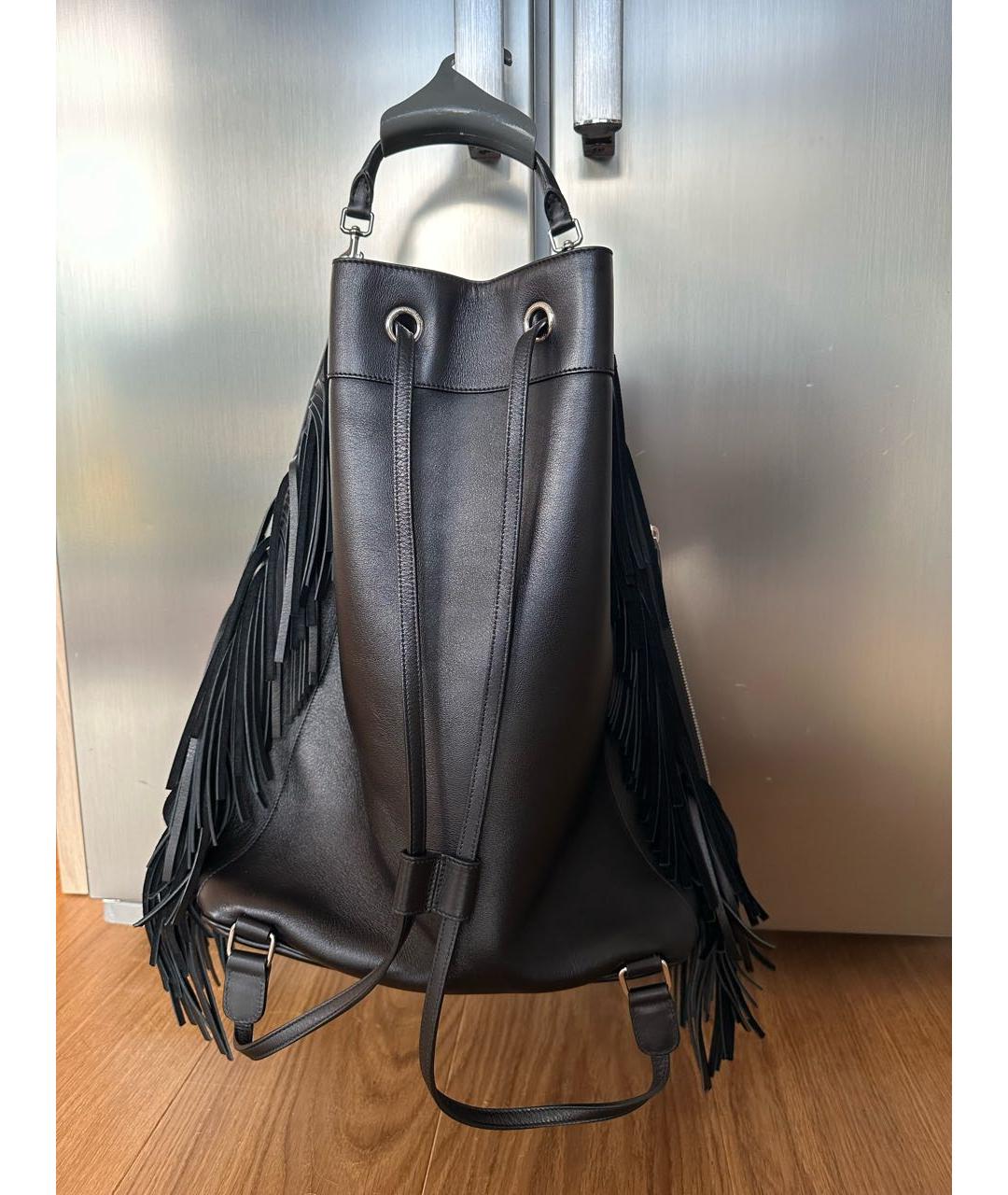 SAINT LAURENT Черная кожаная сумка с короткими ручками, фото 8