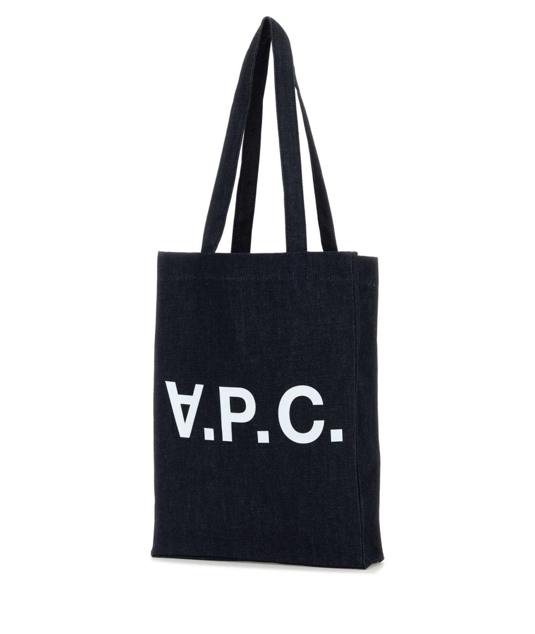 A.P.C. Темно-синяя хлопковая сумка на плечо, фото 2
