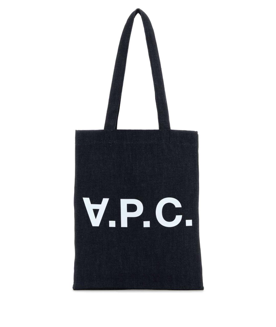 A.P.C. Темно-синяя хлопковая сумка на плечо, фото 1